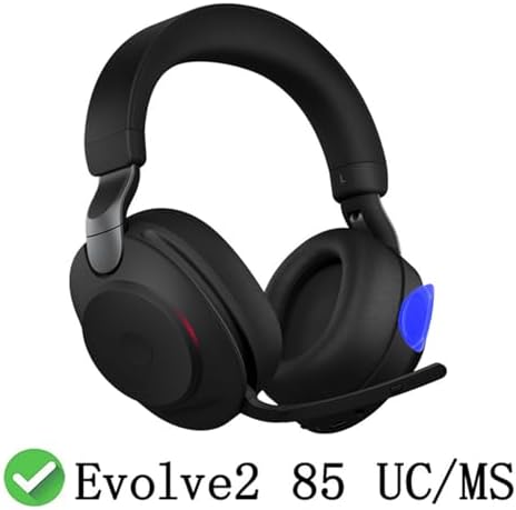 Upgrade Your Jabra Evolve2 85 Wireless Headphones with Luxurious Protein Leather Ear Pads – Advanced Noise Isolation Foam for Superior Comfort and Immersive Sound Quality, Compatible with UC/MS Models Only