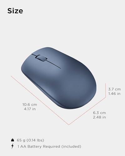Lenovo 530 Wireless Mouse – Ergonomic Abyss Blue Design with 2.4 GHz Nano USB Receiver, 1200 DPI Optical Sensor for Precision Tracking, Lightweight & Portable for Effortless Navigation, Ideal for Left & Right-Handed Users, Perfect Companion for Work or Travel