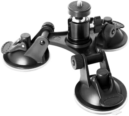 Ultra-Stable Heavy-Duty 100 mm Suction Cup Camera Mount – Dual Adjustable Ball Heads for i Phone, Go Pro, Insta360 & More – Secure Windshield Holder for Dash Cams and Smartphones (1.5 kg Load Limit) – Ideal for Adventure Filming and Daily Commutes