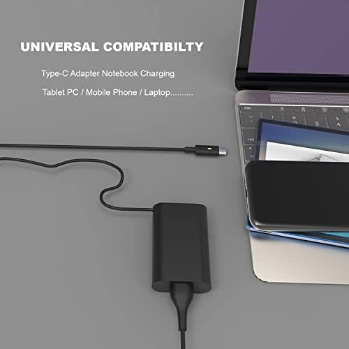 Ultra-Compact 65 W USB-C Laptop Charger for Dell XPS & Latitude Series – Lightweight Power Solution with High-Speed Performance and Broad Compatibility – Ideal Backup Charger for Travel and Home Use