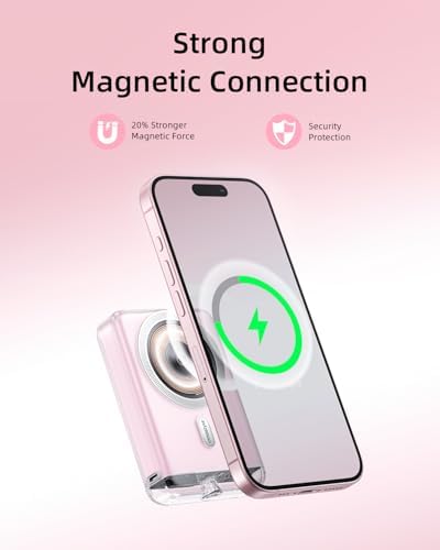 Transparent Magnetic Power Bank 10,000 m Ah – 20 W Fast Charger with Enhanced Grip for i Phone 12-16 Series – Dual USB-C Ports for Multi-Device Charging – Sleek, Travel-Friendly Design for All-Day Power – Reliable Safety Features & Aesthetic Appeal for Modern Users