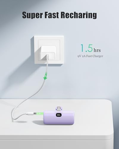 Ultra-Compact 5000 m Ah Mini Power Bank – 20 W Fast Charging Portable Charger for i Phone & Android – Lightweight Travel Essential with PD Compatibility & Smart Protection – Perfect for Short Trips, Camping, and Everyday Use