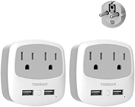 Ultimate TESSAN Type G UK Travel Plug Adapter with Dual USB Fast Charger Ports – Compact US to UK Power Converter for Effortless Global Connectivity in Scotland, London, Ireland, Kenya, Dubai & Qatar