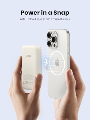 UGREEN Magnetic Power Bank – 10,000 m Ah Wireless Portable Charger for i Phone 16/15/14 Series | PD 20 W Fast Charging Battery Pack with USB-C for Effortless Mag Safe Compatibility | Sleek, Lightweight Design for Ultimate Convenience and Reliability