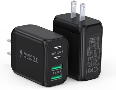 40 W USB-C Power Hub Duo: Versatile Fast Charging Station with 4 Ports for i Phone, i Pad, Air Pods & Apple Watch – Compact Travel Charger with Safety Features for Efficient Device Charging