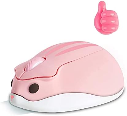 Whimsical Wireless Hamster-Shaped Mouse for Laptops and PCs – Silent 3-Button Ergonomic Design with Random Color Cable Clip – Perfect Portable Accessory for Animal Lovers and Productivity Seekers