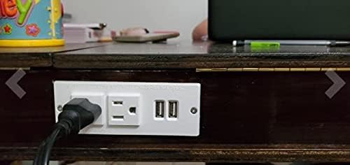 Recessed USB C Power Station for Fast Charging: 2 Outlets & 2 USB Ports (PD20 W & QC18 W) – Space-Saving Desktop Power Strip with Flat Plug for Easy Mounting on Desks, Sofas, Cabinets, and Nightstands (Sleek Black Finish) – Optimal Power Supply Solution for Home & Office Use