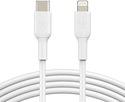 Belkin Boost Charge 6.6 ft Nylon Braided USB C to Lightning Cable – MFi Certified Fast Charging Cord for i Phone 14 & 13 – 18 W Power Delivery for Rapid Device Charging – Durable, Tangle-Free Design for Home and Office Use – Premium Quality Apple Charger Cable