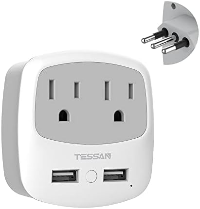 Ultimate TESSAN Type G UK Travel Plug Adapter with Dual USB Fast Charger Ports – Compact US to UK Power Converter for Effortless Global Connectivity in Scotland, London, Ireland, Kenya, Dubai & Qatar