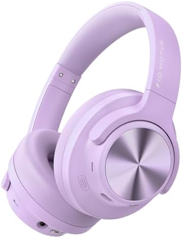Elevate Your Sound Experience with FIO MOTUS Bluetooth Over-Ear Headphones – Unmatched 130-Hour Battery Life, Advanced Noise Cancellation, Custom EQ for Personalized Deep Bass, and High-Resolution Audio Quality – Perfect for Travelers and Home Office Users Seeking Comfort and Effortless Wireless Connectivity