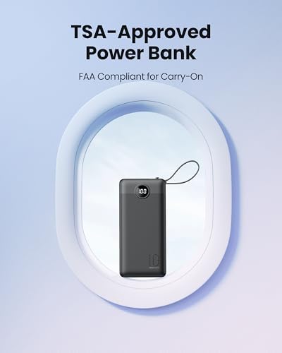 Sleek 10,000 m Ah Ultra-Slim Portable Power Bank – Essential Travel Charger with Integrated Cables, 5 Outputs & 2 Inputs, LED Battery Monitor – Universal Compatibility for i Phone & Android Devices – Chic Pink Design for Effortless On-the-Go Charging