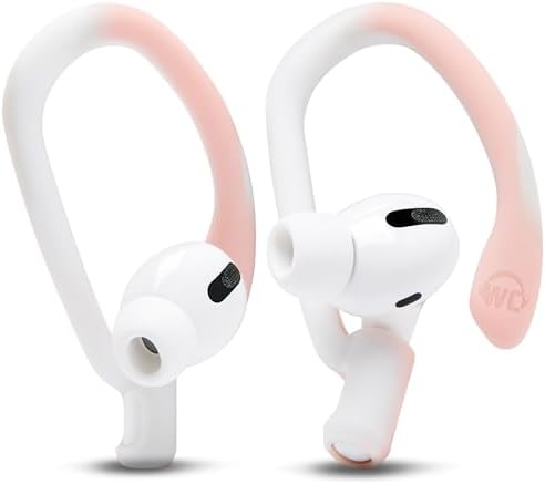 Patented WC Hook Z – Upgraded Over-Ear Hooks for Air Pods Pro 1, 2 & Air Pods 1, 2, 3 | Secure Fit Earbud Accessories with Unique Left & Right Design | Two Size Pairs Included | Winter White | Premium Quality by Wicked Cushions for Maximum Comfort and Stability