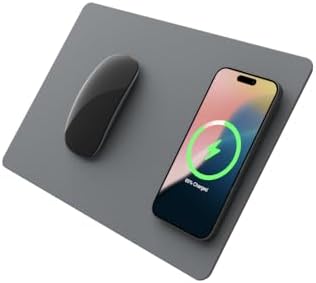 POUT H3 Midnight Blue Portable Qi Wireless Charging Mouse Pad – Effortless Device Charging Meets Sleek Workspace Efficiency for Laptops, i Phones, Air Pods & Samsung Galaxy – Lightweight, Non-Slip Design Enhances Productivity & Style
