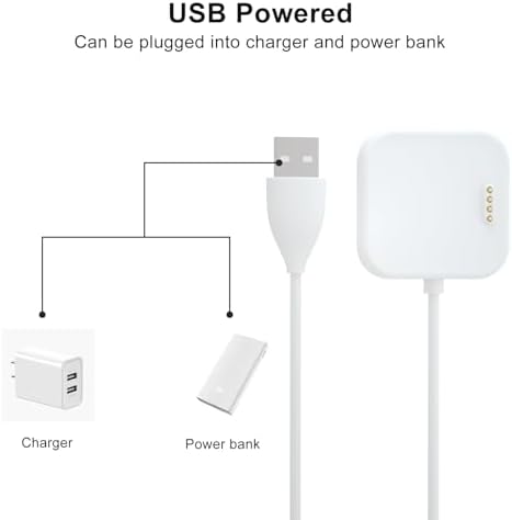 Black Pro 2-Pack USB Charging Cables for T-Mobile Sync UP Kids Watch – 3.3 FT Fast Charge Solution (Black and White) for Ultimate Versatility and Reliability