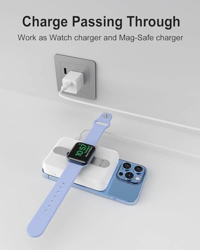ZEROLEMON Mag Juice+ 10000 m Ah Wireless Magnetic Charger for i Phone 16/15/14/13/12 Pro Max – Fast 20 W Power Bank with Built-in Stand, Compatible with Mag Safe, Apple Watch & Air Pods – Effortless Charging on the Go