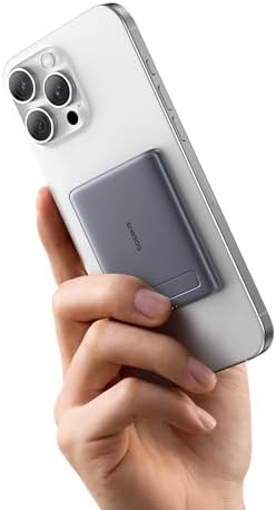 Baseus Picogo 5000 m Ah Magnetic Power Bank – Ultra-Compact Qi2 Certified 15 W Wireless Charger with Built-in Stand for i Phone 16/15/14/13/12 Series – Lightweight Alloy Design for On-the-Go Convenience and Fast Charging Solutions