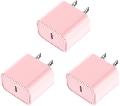Ultra-Fast 20 W USB-C Wall Charger Block for i Phone 16/15 – 3-Pack Super Charging Adapter for i Phone, i Pad & Air Pods – Compact PD Type C Power Delivery Solution with Enhanced Compatibility & Safety Features