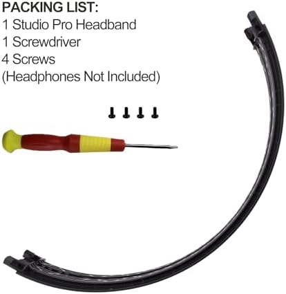 Upgrade Your Audio: Aiivioll Studio Pro 2023 Headband Replacement Kit for Studio Pro (A2924) & Studio 3 (A1914) Wireless Bluetooth Headphones – Durable Black Design for Enhanced Performance and Comfort, Easy DIY Installation