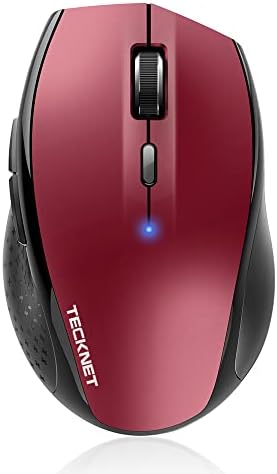 TECKNET Bluetooth Wireless Mouse – Ergonomic 4800 DPI Precision with 6 Adjustable Settings, Long-Lasting 2-Year Battery, and 6 Functional Buttons for Laptops & Windows – Sleek Grey Design for Enhanced Comfort and Productivity