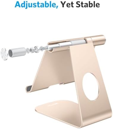 Ergonomic Adjustable Aluminum Tablet Stand – Versatile Cradle for i Pad & Samsung with Multi-Angle Viewing – Perfect for Enhanced Comfort and Productivity at Home, Office, or On-the-Go – Durable, Lightweight Design for All Tablets Up to 13 Inches