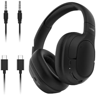 Belkin Sound Form Isolate Bluetooth Over-Ear Headphones – Premium Hybrid Active Noise Cancelling Technology for Immersive Audio, Luxurious Cloud Cushion Design for All-Day Comfort, Unmatched 60-Hour Battery Life with Quick Charge, Advanced Bluetooth 5.4 Connectivity for Crystal-Clear Sound – Ideal for Travel, Home, and Office Use in Elegant Sand Finish