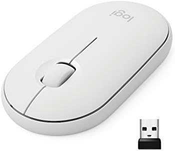 Logitech Pebble Wireless Mouse – Ultra-Slim Bluetooth & 2.4 GHz Receiver, Quiet Clicks for Distraction-Free Computing, Portable Mac & PC Accessory – Off White for Seamless Versatility and Style