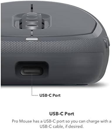 ZAGG Pro Mouse: Ultimate Multi-Device Bluetooth Mouse with Wireless Qi Charging Pad & 6 ft USB-C Cable – Ergonomic, Fast, and Universally Compatible for Tablets & Laptops