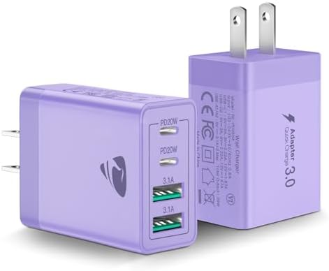 Aiminu 40 W 4-Port USB C Wall Charger Block 3-Pack – Efficient PD Fast Charging Solution for i Phone 15/14/13/12/11/Pro Max, i Pad & Android Devices – Ideal for Home, Travel, and Multi-Device Power Needs