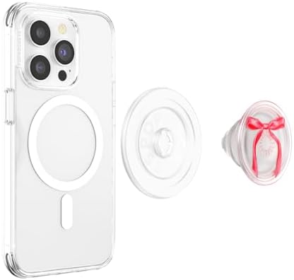 Elevate Your Smartphone Experience with the Mag Safe Compatible Pop Sockets Grip – Stylish Enamel Silver Heart Design, Magnetic Phone Stand & Secure Grip for i Phone, Ideal for Hands-Free Viewing & Effortless Wireless Charging, Customizable Swappable Top for Personal Flair