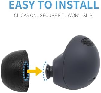Comply True Grip Memory Foam Earbud Tips for Samsung Galaxy Buds2 Pro | Premium Comfort & Advanced Noise Isolation | Secure Fit with Maintenance Tool | Black, Medium (3 Pairs) – Transform Your Audio Experience Today