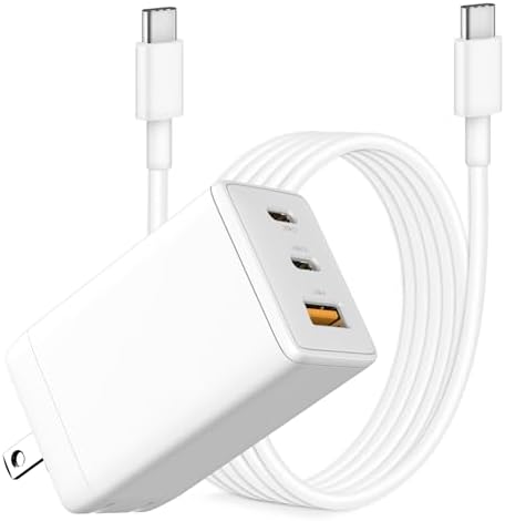 67 W Ga N USB-C Charger Block – Compact Fast Wall Charger with Foldable Prongs & USB-C Cable for Mac Book Pro/Air, i Pad Pro, i Phone 15/14, Galaxy S24/S23, Pixel, Note20 – Ultimate Multi-Device Charging Solution for On-the-Go Power