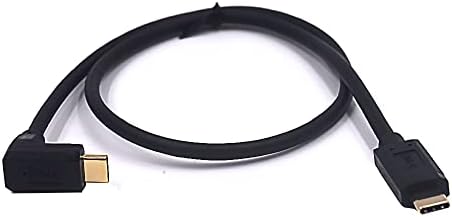 2 Feet 10 Gbps USB 3.1 Type C Cable – Versatile Male to Male Design with Angled Connectors for 4 K@60 Hz Monitors, Fast Data Transfer & Charging Capability, Durable High-Speed AV Connection for Home Office & Entertainment Setup