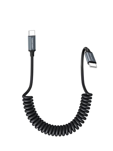 CableCreation Coiled USB C to USB C Cable 2Pack, Charger Cable for Carplay & Android Auto Compatible with iPhone 16, 15, Samsung Galaxy S24 / S23, Google Pixel, Tablet – Enhanced Compatibility and Speed