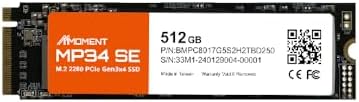 MMOMENT MT34 1 TB PCIe Gen3 NVMe M.2 2280 SSD – Supercharge Your Laptop and Desktop Performance with Blazing Fast 2000 MB/s Read Speeds for Gaming, Video Editing, and Efficient Data Management | Upgrade Your Storage Experience with Enhanced Compatibility and Reliability