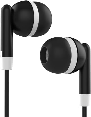 Maeline 20-Pack Tangle-Free Stereo Earbuds – Premium Wired Headphones for K-12 Classrooms, Libraries, Travel, and Fitness – High-Fidelity 3.5 mm Compatibility for Phones, Tablets, and Laptops – Sleek Jet Black Design for Ultimate Convenience and Storage Efficiency