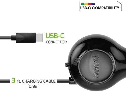 Effortless Power On-the-Go: Retractable USB-C Fast Car Charger for Apple i Phone 15, Samsung Galaxy, Google Pixel, and i Pads – Compact, Durable, and Universally Compatible for Rapid Charging Anywhere