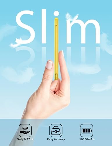 miisso 10000 m Ah Ultra-Slim Portable Power Bank with Integrated Charging Cables – Multi-Device USB-C Travel Charger for i Phone & Samsung – Compact, Lightweight Battery Pack Designed for Maximum Portability and Efficiency