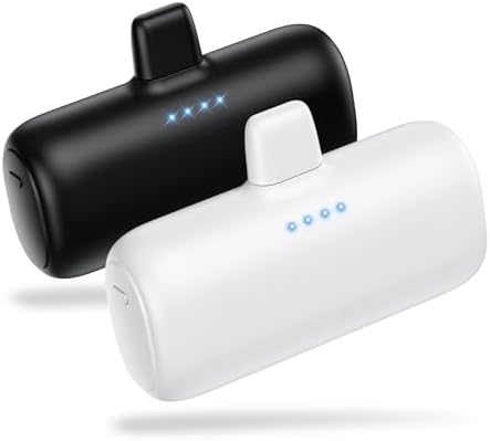 Ultra-Compact 2-Pack i Phone Power Bank – 5200 m Ah PD Fast Charging Mini Portable Charger for Travel – Cordless, Lightweight Battery Pack Compatible with i Phone 14/14 Pro/13/12/11/X/8/7/6 Plus – Essential Charging Solution for On-the-Go Lifestyles