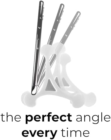 Skalene Phone Stand – 100% Silicone Rubber, Adjustable Phone Holder, Prop, Rest – Desk, Office, Home, Kitchen Accessory (Stealth Black) – Enhanced Compatibility and Speed