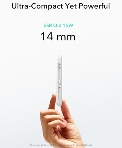 Ultra-Compact ESR Mag Safe Power Bank – 5,000 m Ah Fast Charging Battery Pack with Qi2 Certification – Slim 0.55 in Design for i Phone 16/15/14/13/12 – 15 W Wireless & 20 W USB-C Charger with Cable – Essential Travel Accessory for On-the-Go Power