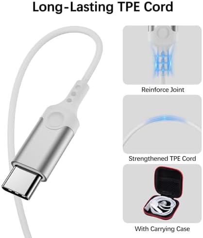 COOYA USB C Wired Earbuds – Premium Noise-Isolating In-Ear Headphones with Magnetic Comfort Design for Exceptional Sound Quality – Perfect Compatibility with i Phone 16 Pro Max, i Pad 10, Samsung S25 Ultra, and More – Ideal for Audiophiles Seeking Unmatched Audio Experience and Hands-Free Functionality
