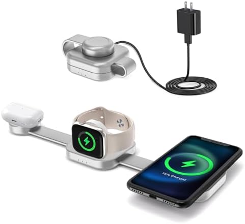 Ultimate 4-in-1 Foldable Wireless Charging Station: Fast Charger for i Phone 11-16, Apple Watch, Air Pods & Galaxy S9-S23 – Portable, Space-Saving Dock with Adapter in Sleek Black for Enhanced Compatibility and Quick Power-Up Solutions