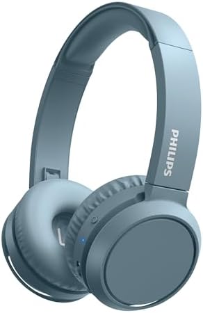 PHILIPS H4205 On-Ear Wireless Bluetooth Headphones – Unleash Your Music with Enhanced BASS Boost, 32 mm Drivers, and 29-Hour Battery Life – Lightweight Comfort and Fast Charging for All-Day Listening in Stylish Blue – Perfect for Commuting, Workouts, and Home Relaxation