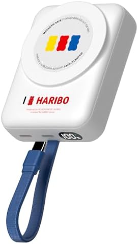 Ultra-Compact 10,000 m Ah Magnetic Power Bank – Haribo Gummy Bear Style Wireless Charger with 22.5 W Fast Charge, Integrated USB-C Cable, Smart Protection, and Universal Compatibility for i Phone 15/16, Samsung Galaxy, Motorola & More – Perfect for On-the-Go Energy Management and Efficient Multi-Device Charging