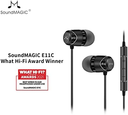 Elevate Your Audio Experience with Sound MAGIC E11 Wired Earbuds – Hi-Fi Stereo Earphones with Powerful Bass, Noise-Isolating Design, Tangle-Free Cord, and Enhanced Device Compatibility for Uninterrupted Listening Pleasure in Sleek Black Finish