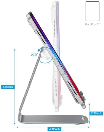 Ergonomic Adjustable Aluminum Tablet Stand – Versatile Cradle for i Pad & Samsung with Multi-Angle Viewing – Perfect for Enhanced Comfort and Productivity at Home, Office, or On-the-Go – Durable, Lightweight Design for All Tablets Up to 13 Inches