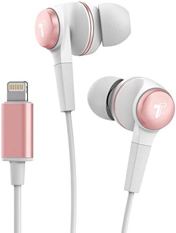 Revolutionize Your Audio Experience with Thore V120 Lightning Earbuds – Apple MFi Certified, Sweat & Water-Resistant In-Ear Headphones for i Phone 12/13/14 Pro Max – Elegant Rose Gold Finish, Built-in Mic & Volume Control for Ultimate Convenience