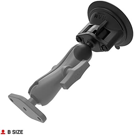 RAM MOUNTS Twist-Lock Suction Cup Base RAP-B-224-1 U with 1″ B Size Ball – Ultimate Versatile Mounting Solution for Smartphones and GPS Devices – Secure, Durable, and Easy to Use