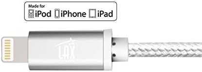 LAX MFi Certified Lightning Cable for i Phone & i Pad – 6 ft Durable Braided USB Cord with Fast Charging Capability for Enhanced Performance and Compatibility Across All Devices
