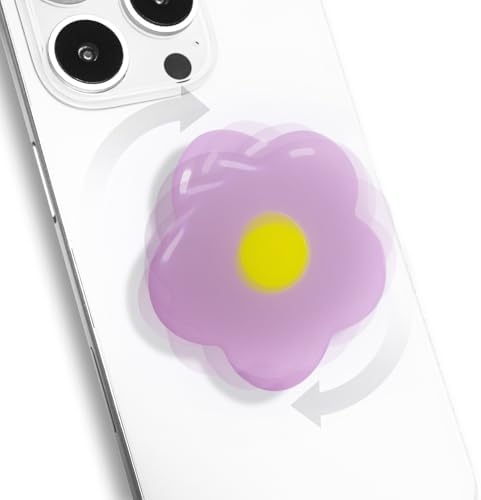 Coral Floral Daisy Phone Grip & Fidget Spinner – Mag Safe Compatible Lightweight Accessory for Enhanced Stability, Stress Relief, and Effortless One-Handed Use – Stylish and Durable Magnetic Stand for i Phone Users